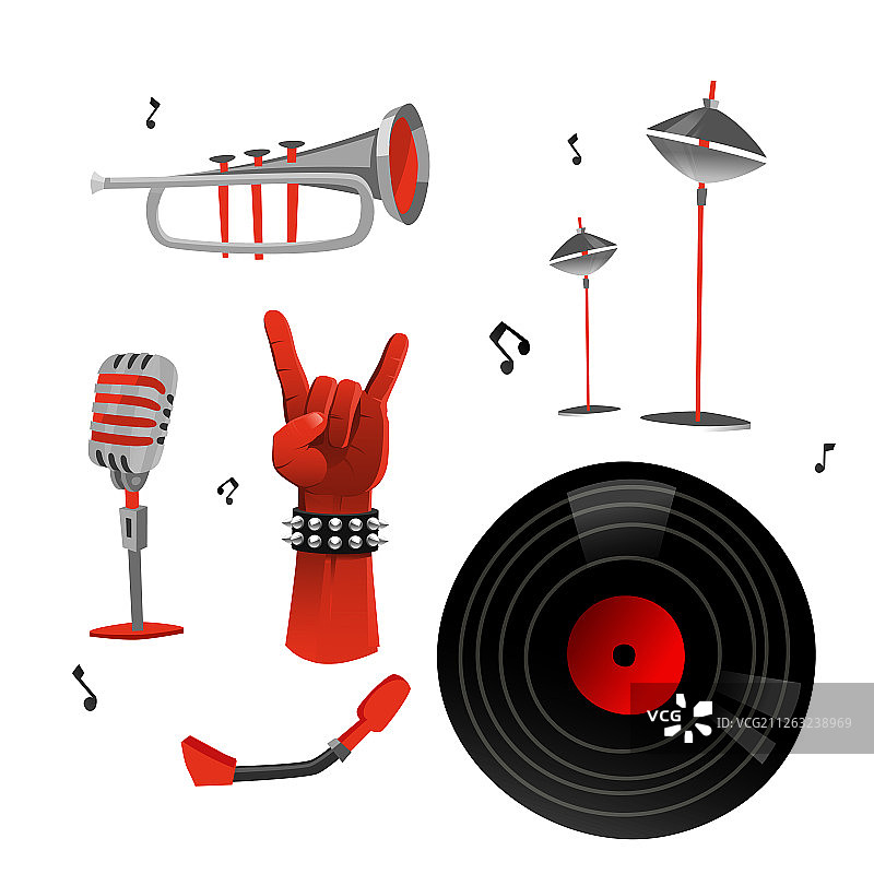 卡通音乐节唱片乐队活动矢量背景插画图片素材