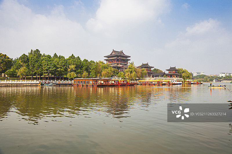 江苏泰州凤城河景区风光图片素材