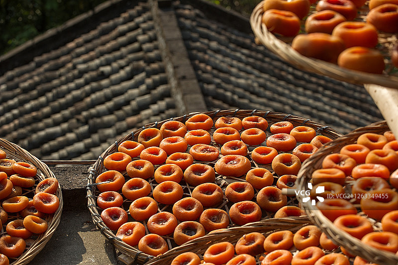 晒柿子图片素材