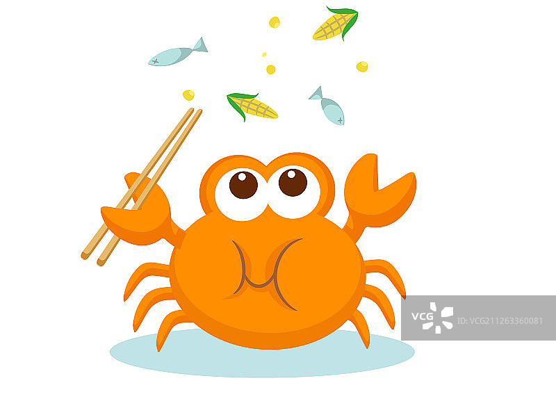 插画：矢量风可爱拟人大闸蟹图片素材