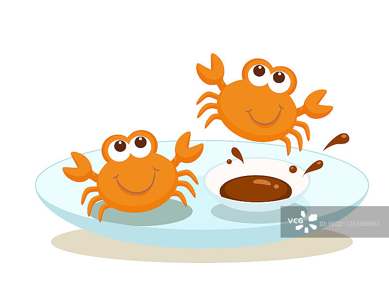 插画：矢量风可爱拟人大闸蟹图片素材