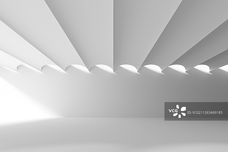 天花板镂空的极简简单现代室内空间图片素材