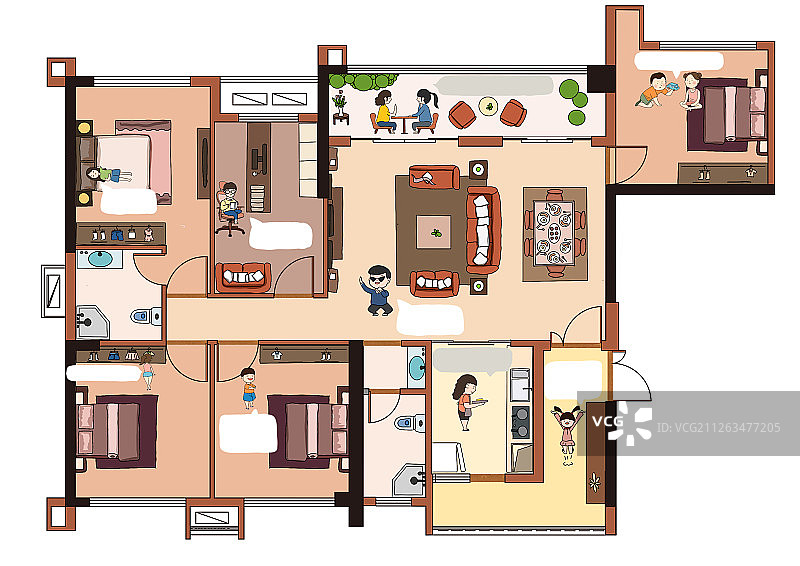 手绘户型图图片素材
