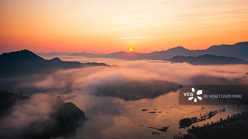 中国安徽宣城宁国日出图片素材