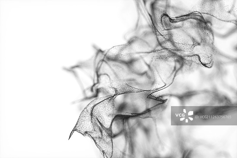 空间中飞舞的黑色细小粒子 三维渲染图片素材