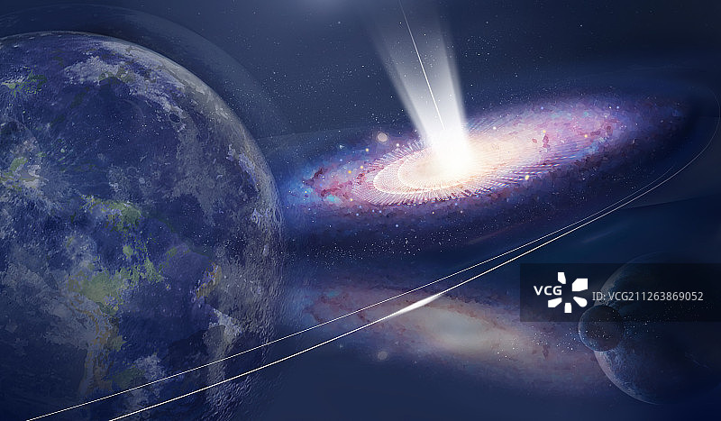 宇宙空间星球黑洞未来商务科技风插画图片素材