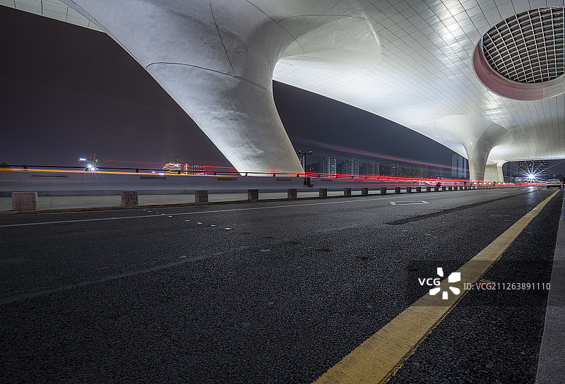 杭州东站道路夜景图片素材