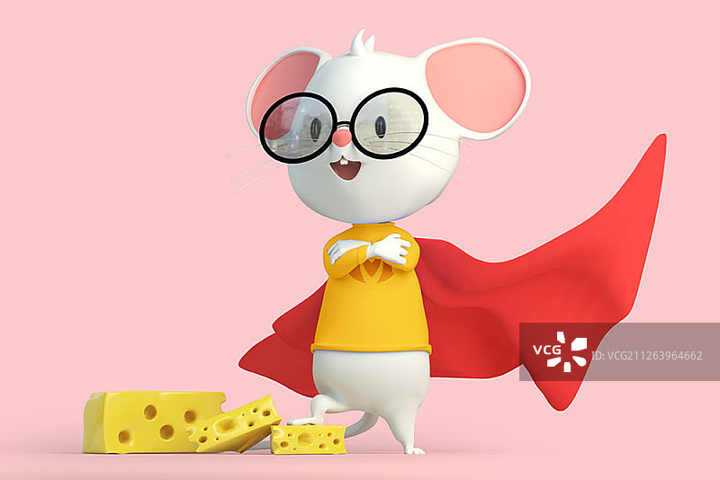 3D插画：2020年老鼠角色图片素材