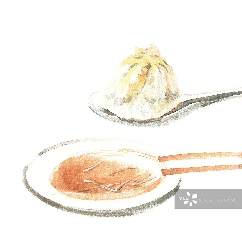 水墨画包子图片素材