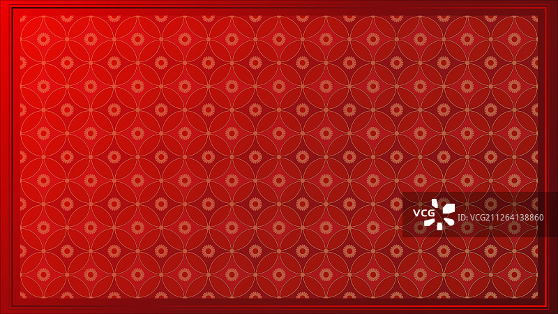 中国风传统铜钱寿菊纹样背景图片素材