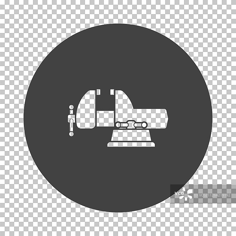 虎钳图标。透明网格上的减法模具设计。矢量图示图片素材