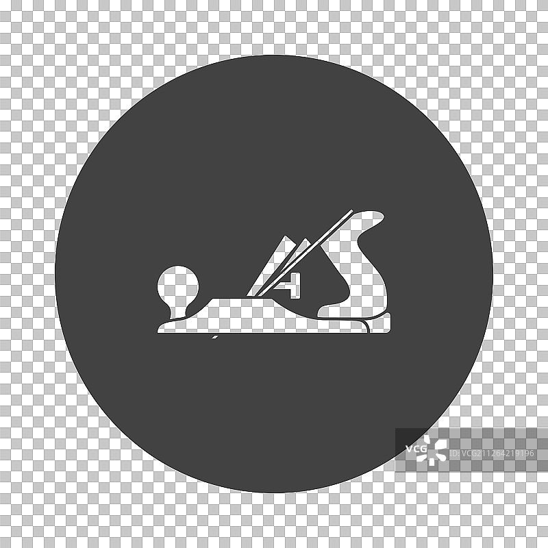 手刨工具图标。透明网格上的减影模版设计。矢量图。图片素材