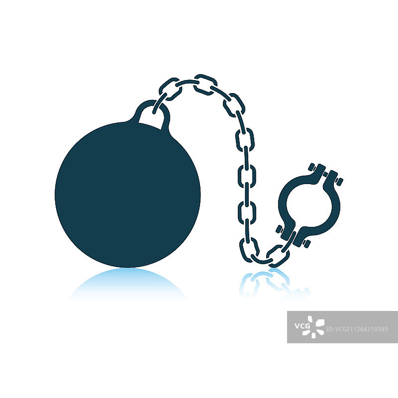 带球脚镣图标，阴影反射设计矢量素材图片素材