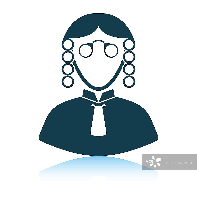 法官图标，阴影反射设计，矢量图示图片素材