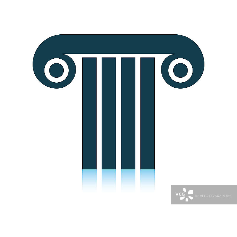 古董柱图标，阴影反射设计，矢量图图片素材