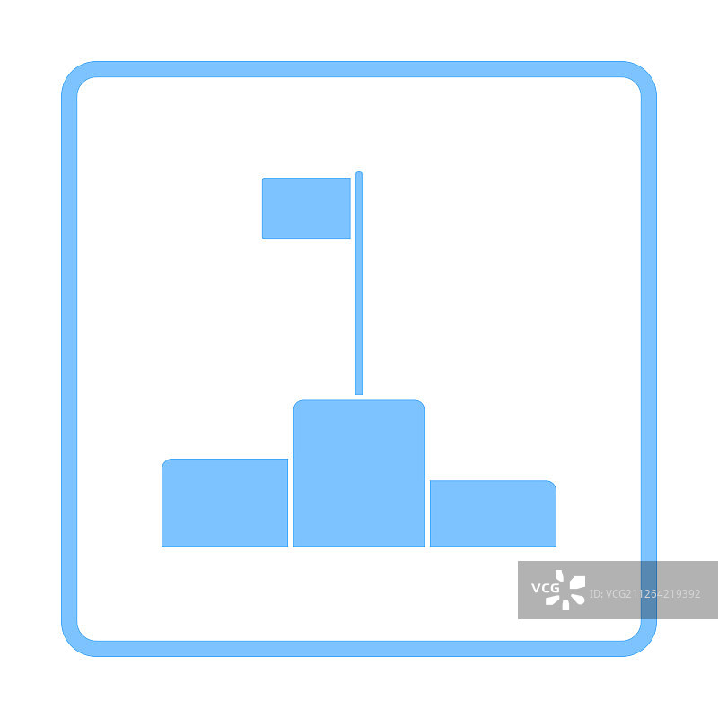 带蓝色框架设计的基座图标，矢量图图片素材