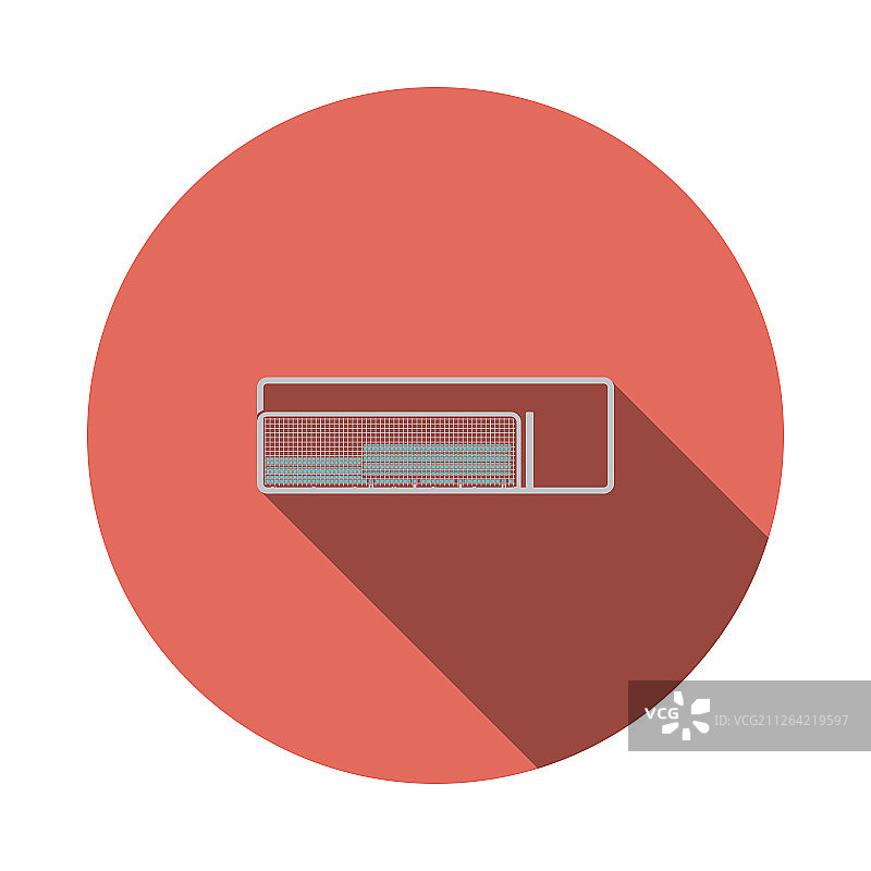 棒球替补席图标（扁平圆形模版长阴影设计矢量图）图片素材