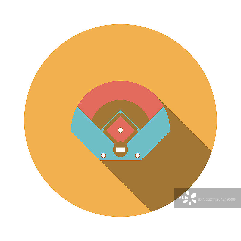 棒球场俯视图扁平图标矢量素材图片素材