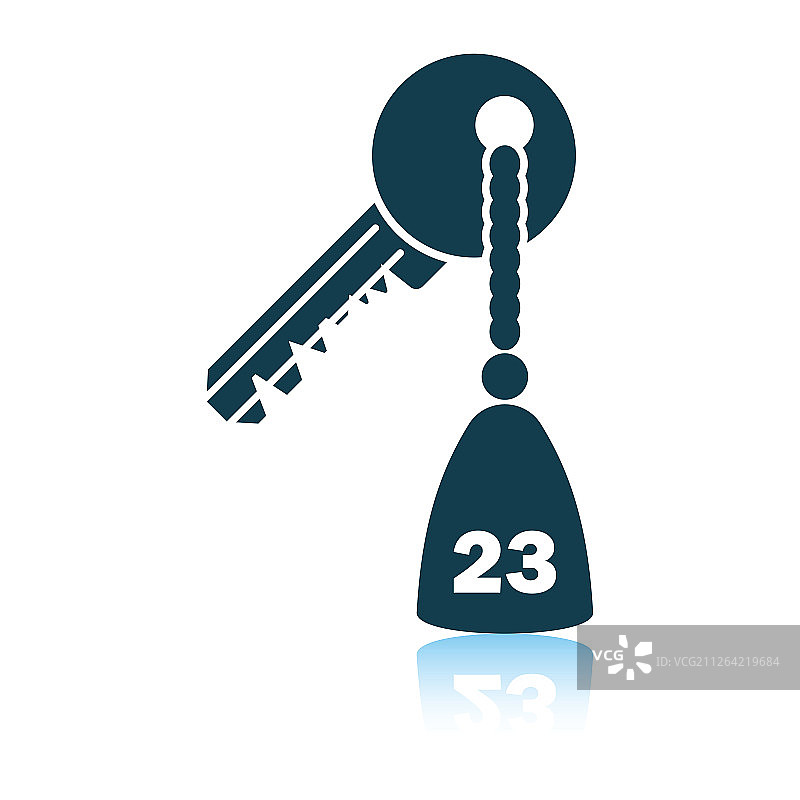 酒店房间钥匙图标：阴影反射设计矢量图图片素材