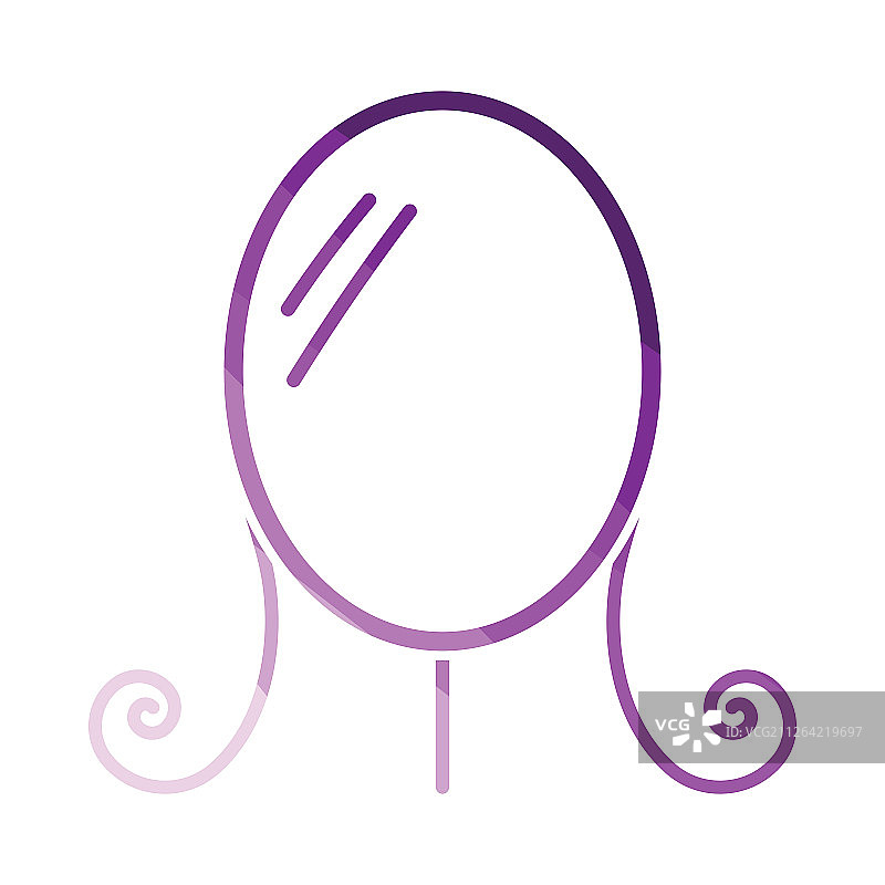 化妆镜图标扁平彩色设计矢量素材图片素材