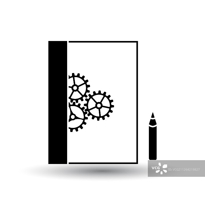 产品开发图标。白色背景上的黑色阴影，矢量插图图片素材