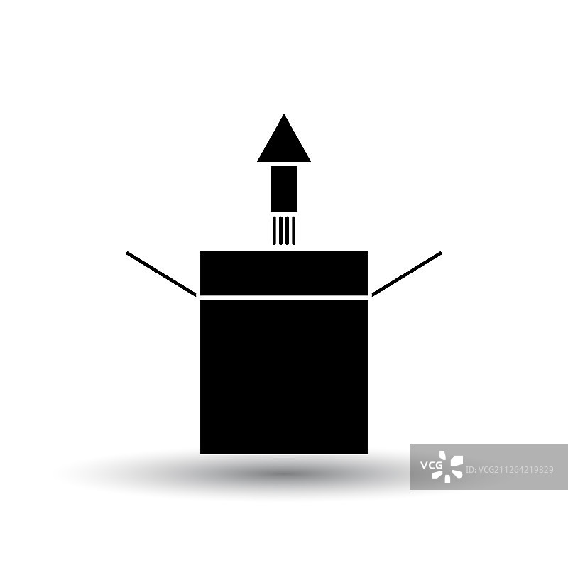 产品发布图标。白色背景上的黑色阴影。矢量图图片素材