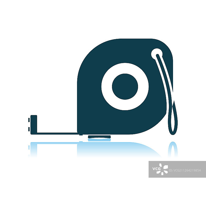 卷尺图标，阴影反射设计，矢量插画图片素材