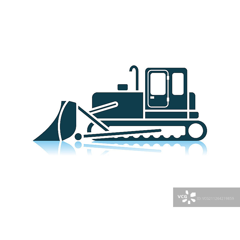 建筑推土机阴影反射图标图片素材