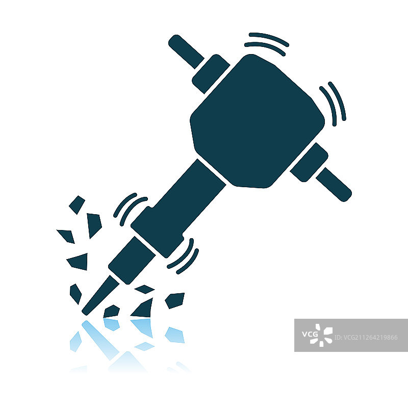 建筑手提钻图标：阴影反射设计，矢量图图片素材