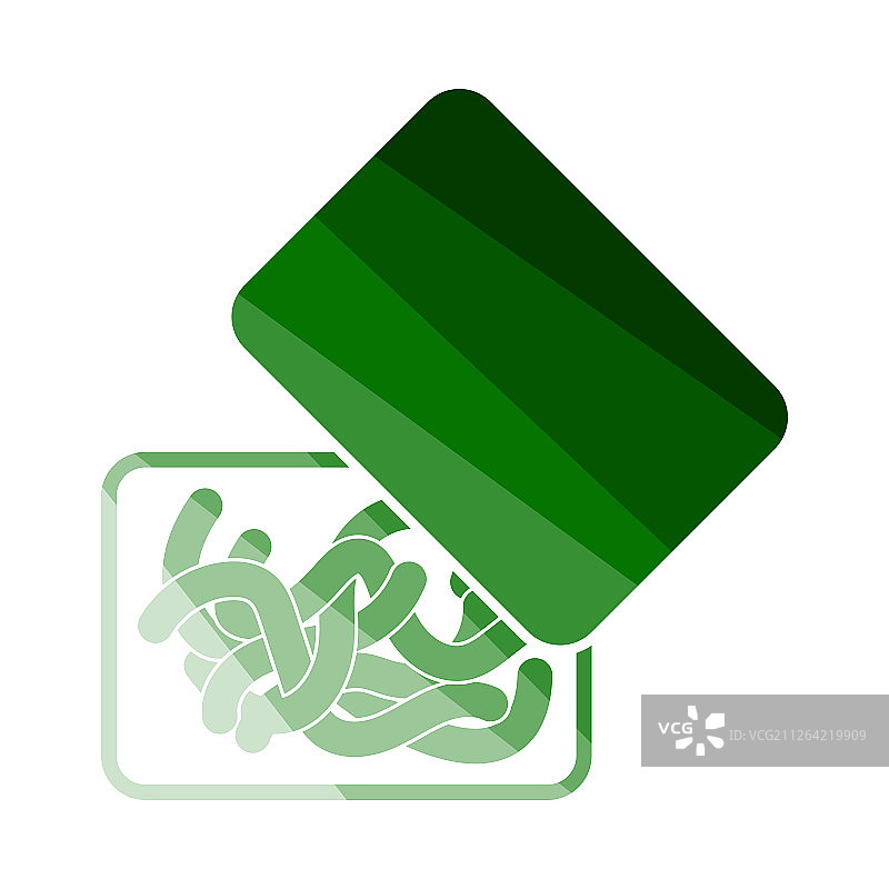 蠕虫容器图标。平面颜色阶梯设计。矢量图。图片素材