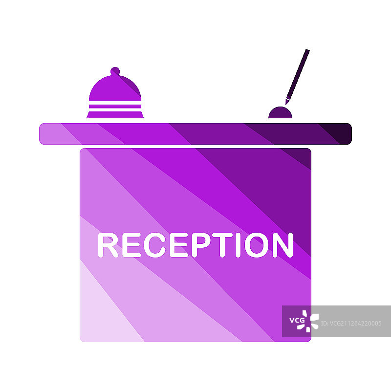 酒店前台图标：扁平彩色阶梯设计矢量插画图片素材