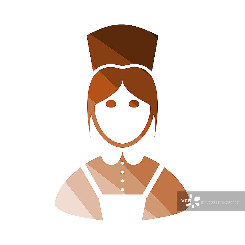 酒店女佣图标扁平彩色阶梯设计矢量素材图片素材