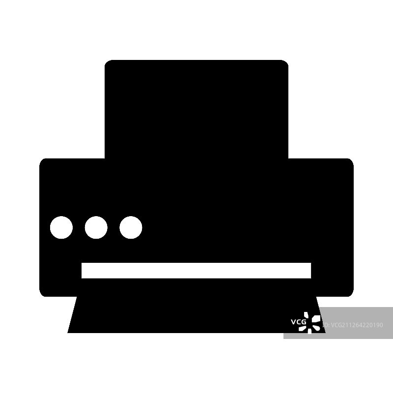 打印机图标黑色模版设计矢量插画图片素材