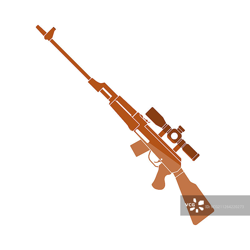 狙击步枪图标扁平化设计矢量图片素材