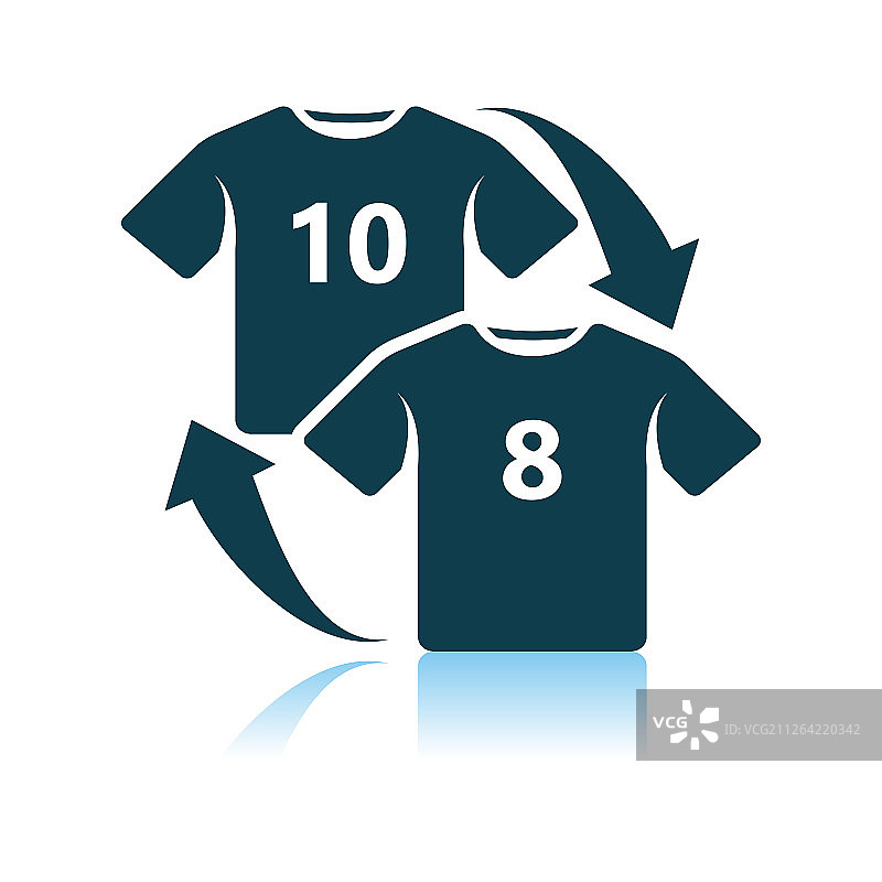 足球取代图标。影子反映设计。矢量插图。图片素材