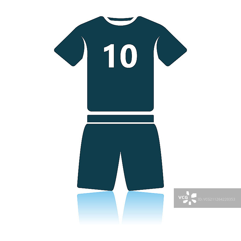 足球队服图标。阴影反射设计。矢量图。图片素材