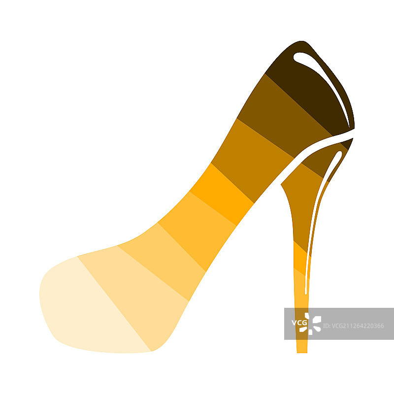 高跟鞋图标，扁平风格矢量插画图片素材