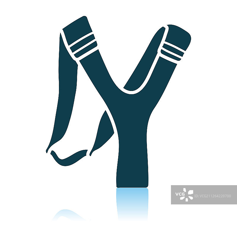 狩猎弹弓图标：阴影反射设计矢量图图片素材