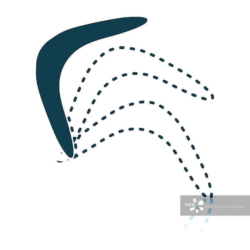 回旋镖图标，阴影反射设计，矢量插画图片素材