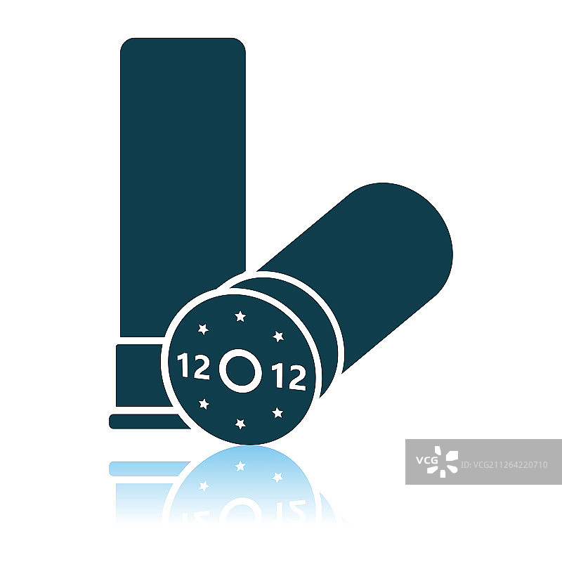 猎枪弹药图标。阴影反射设计。矢量图图片素材