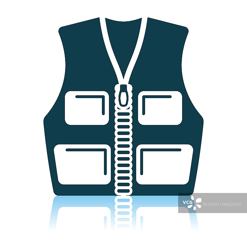 猎人背心图标，阴影反射设计矢量图图片素材