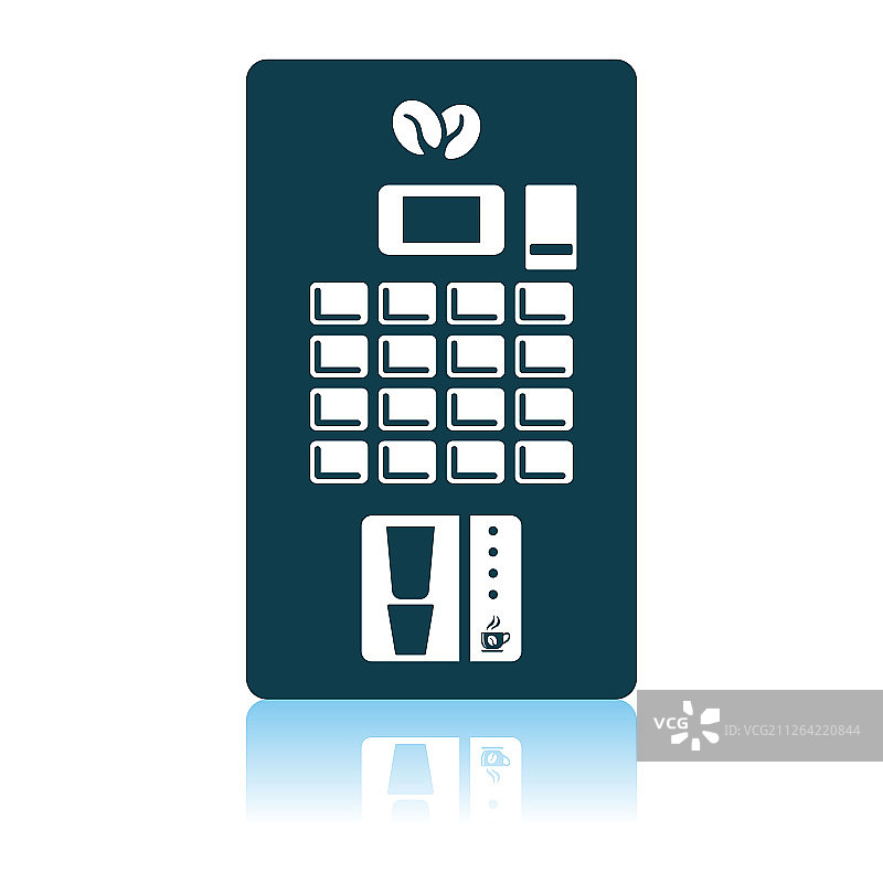 咖啡自动售货机图标，阴影反射设计，矢量图图片素材