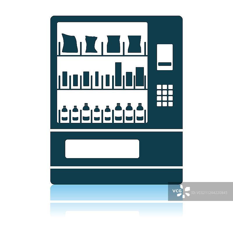 食品自动售货机图标，阴影反射设计，矢量图图片素材