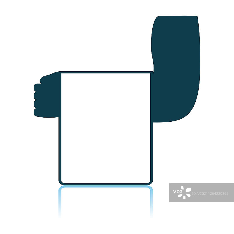 服务员手持毛巾图标，阴影反射设计矢量图图片素材