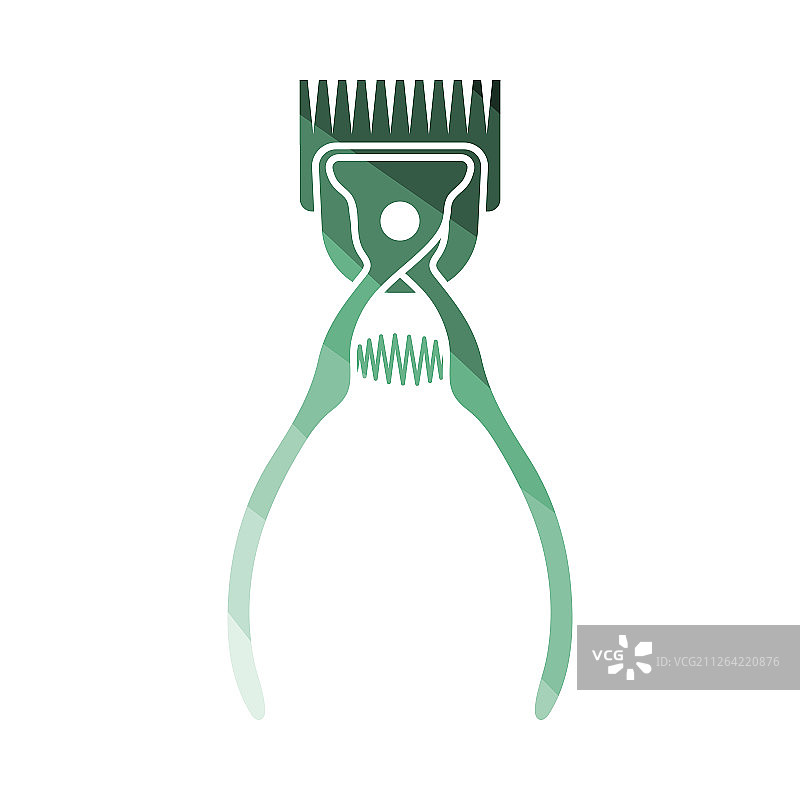 宠物切割机图标。扁平彩色阶梯设计。矢量图。图片素材