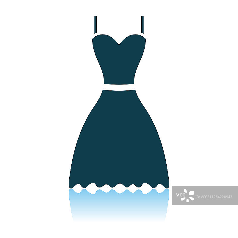 连衣裙图标：阴影反射设计矢量图图片素材