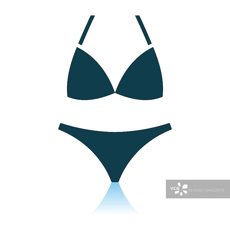 比基尼图标阴影反射设计矢量插画图片素材