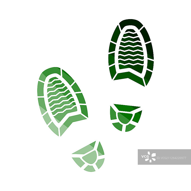 男人脚印图标，扁平彩色阶梯设计，矢量图图片素材