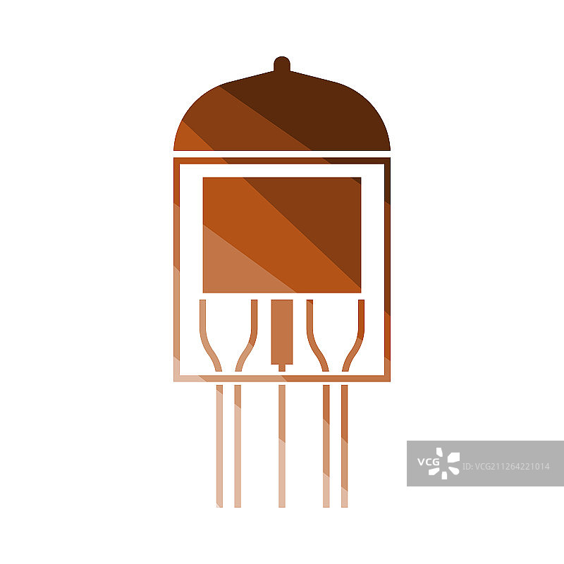 电子真空管图标，扁平彩色阶梯设计矢量图图片素材