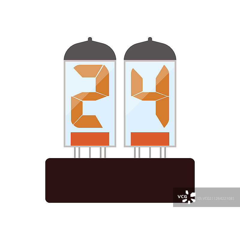 数字电灯图标（扁平风格，矢量图）图片素材